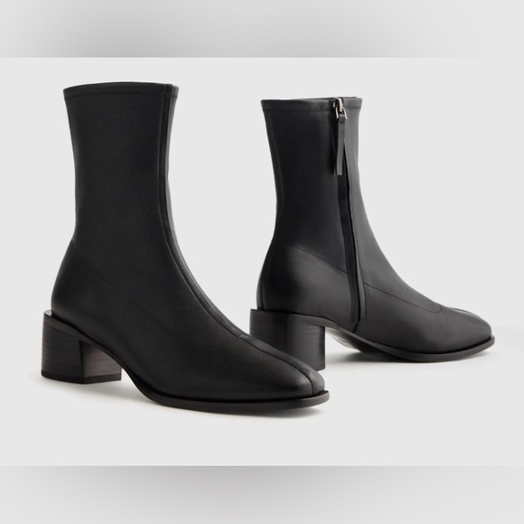 NWOT QUINCE Italian Leather Stretch Sock Bootie - Picture 11 of 15